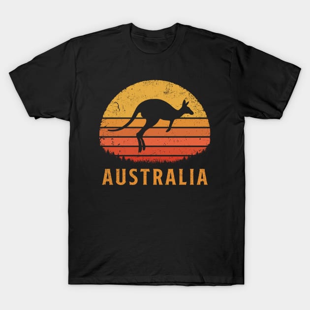 Australia Retro Kangaroo T-Shirt by TigerTom